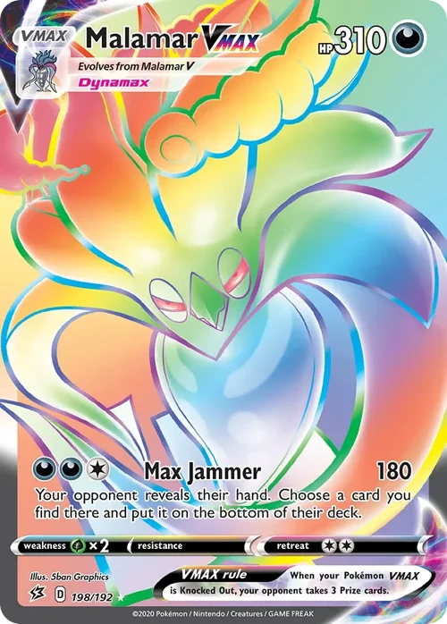 Malamar VMAX 198 Pokemon card from Rebel Clash set