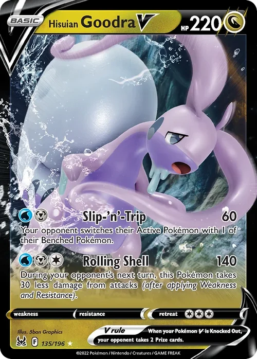 Hisuian Goodra V 135 Pokemon card from Lost Origin set