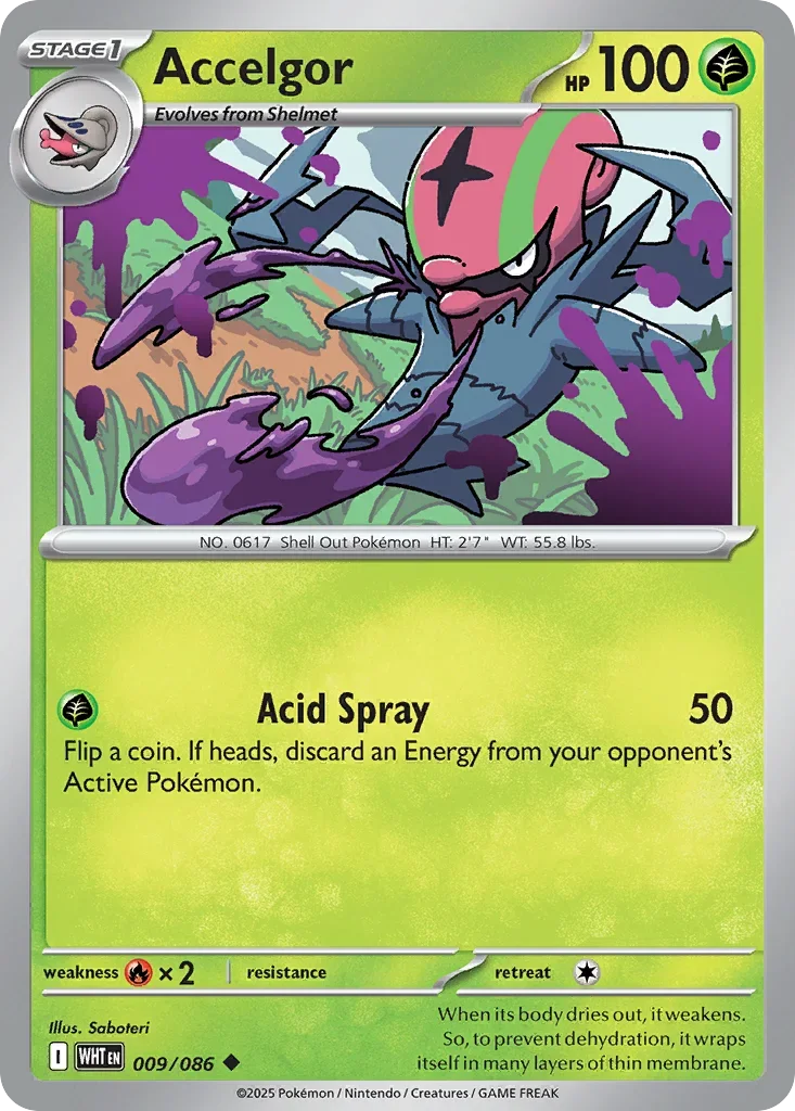 Accelgor 9 Pokemon card from White Flare set