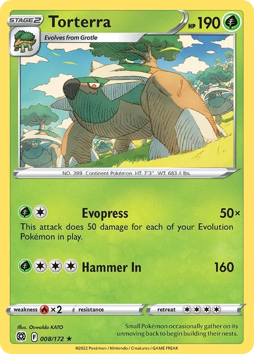 Torterra 008 Pokemon card from Brilliant Stars set