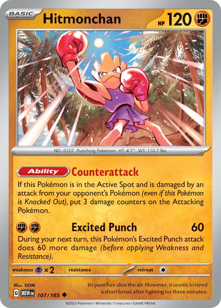 Hitmonchan 107 Pokémon card