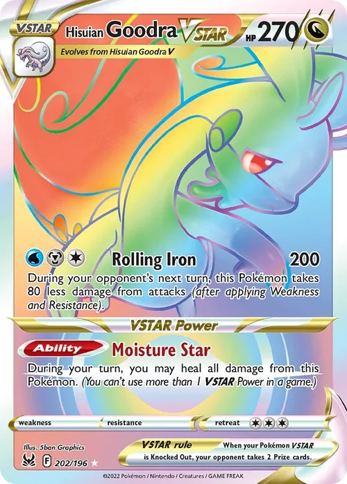 Hisuian Goodra VSTAR 202 Pokemon card from Lost Origin set