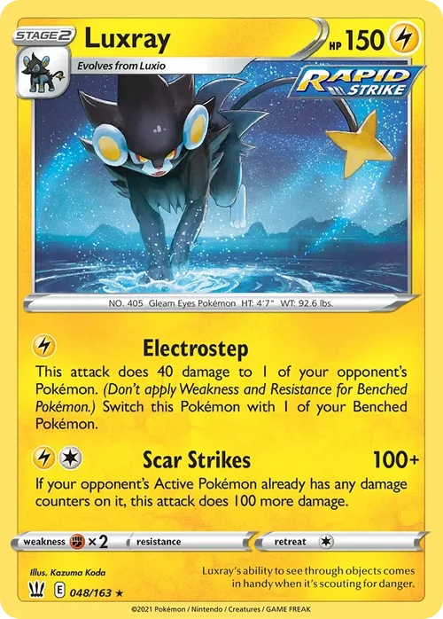 Luxray 48 Pokemon card from Battle Styles set