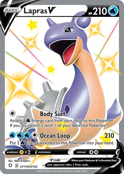 Lapras V SV110 Pokemon card from Shining Fates set