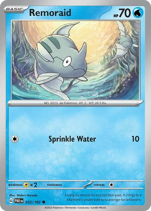 Remoraid 33 Pokemon card from Paradox Rift set