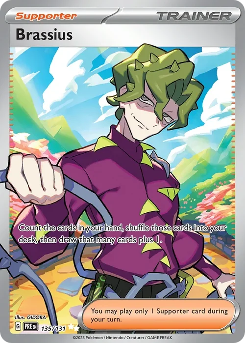 Brassius 135 Pokemon card from Prismatic Evolutions set