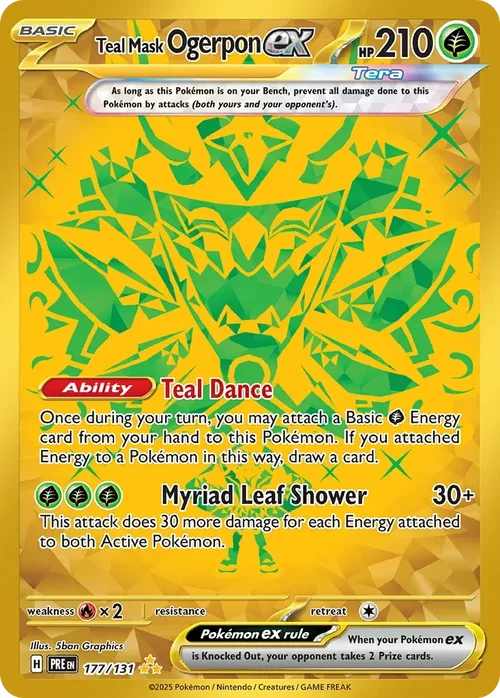 Teal Mask Ogerpon ex 177 Pokemon card from Prismatic Evolutions set