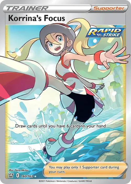 Korrina's Focus 160 Pokemon card from Battle Styles set
