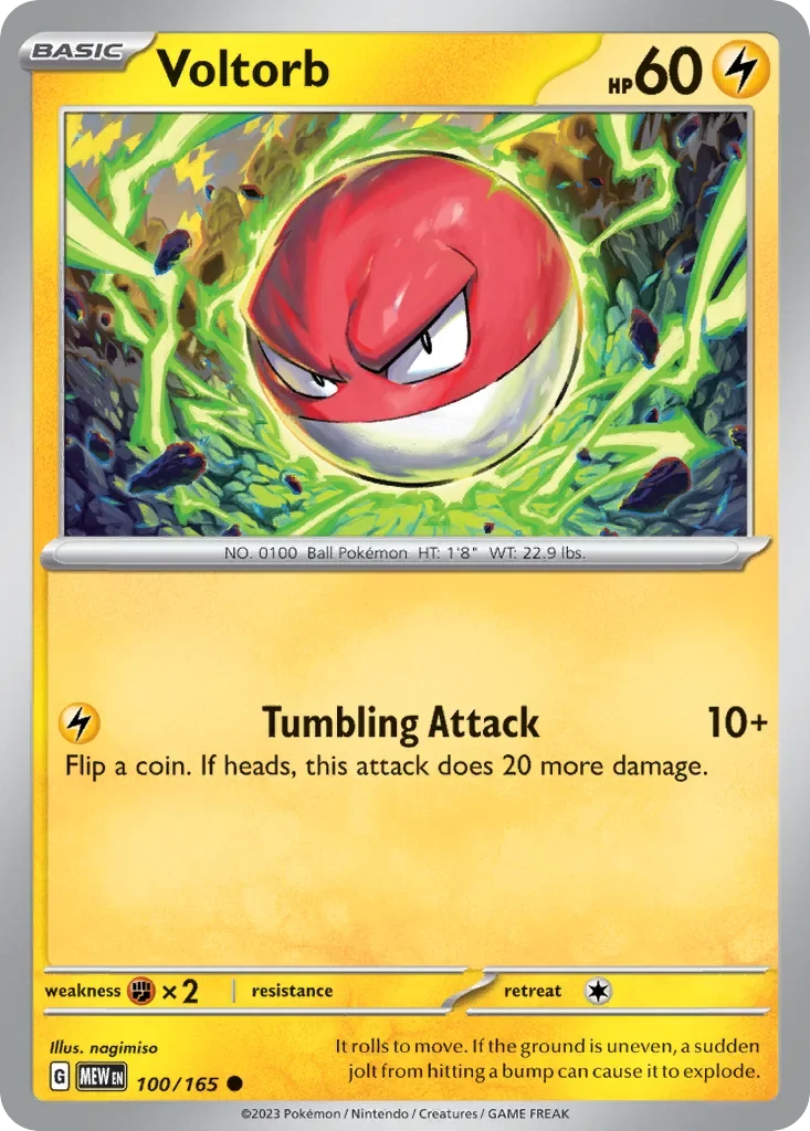 Voltorb 100 Pokémon card