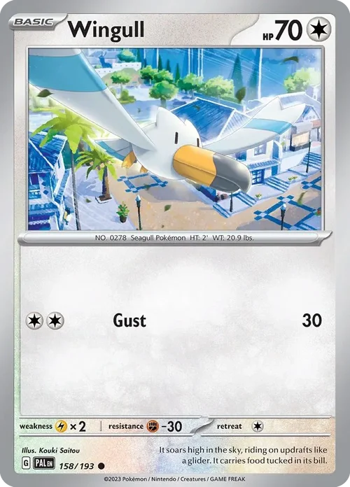 Wingull 158 Pokemon card from Paldea Evolved set