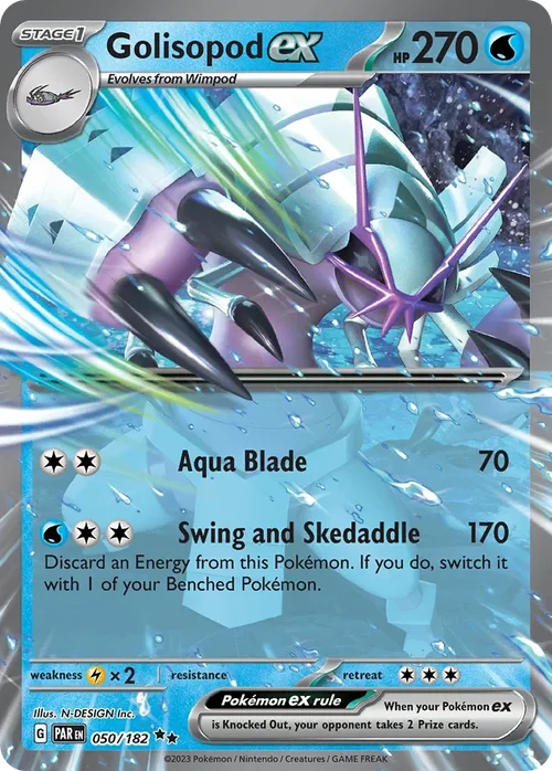 Golisopod ex 50 Pokemon card from Paradox Rift set