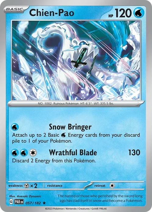 Chien Pao 57 Pokemon card from Paradox Rift set