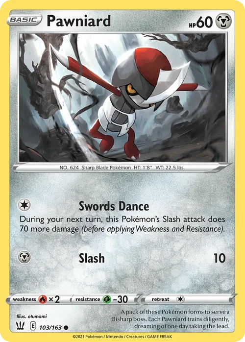 Pawniard 103 Pokemon card from Battle Styles set