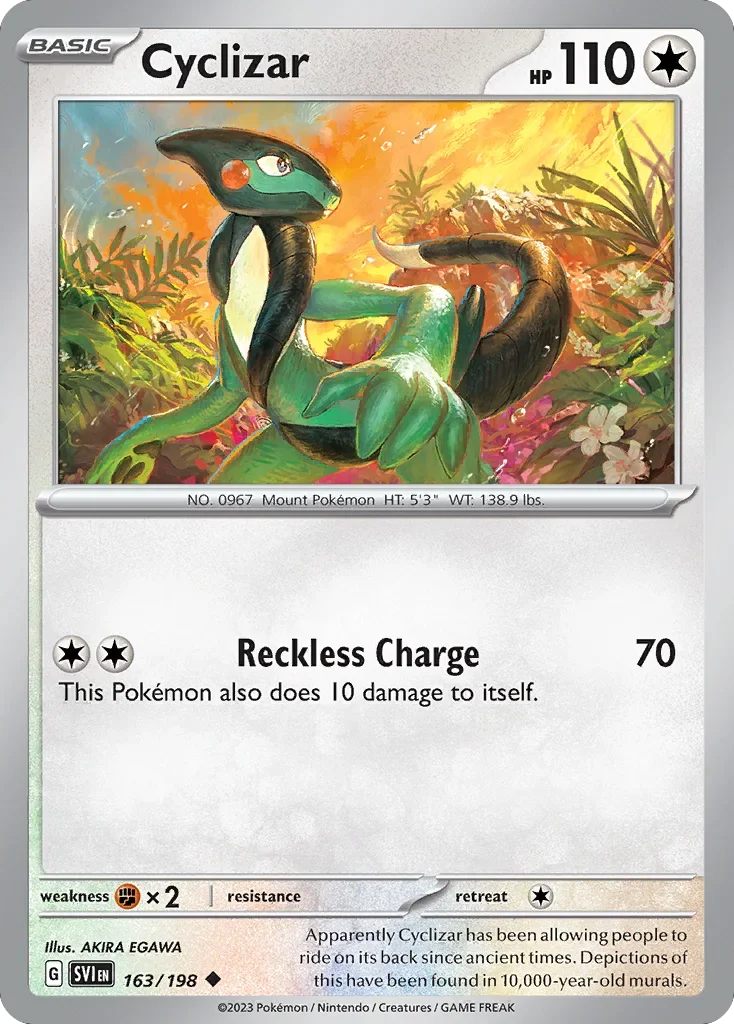 Cyclizar 163 Pokemon card from Scarlet & Violet set