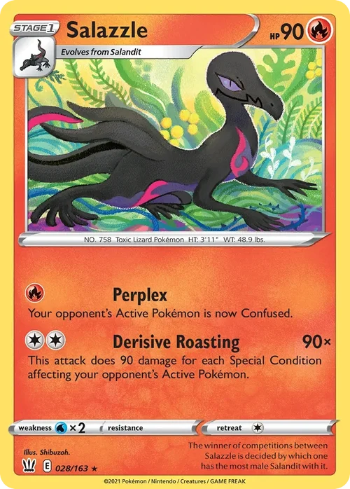 Salazzle 28 Pokemon card from Battle Styles set