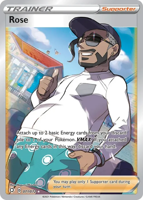 Rose 71 Pokemon card from Shining Fates set