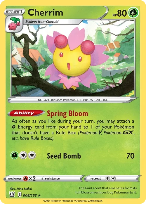 Cherrim 8 Pokemon card from Battle Styles set