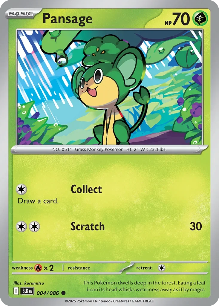 Pansage 4 Pokémon card - Common