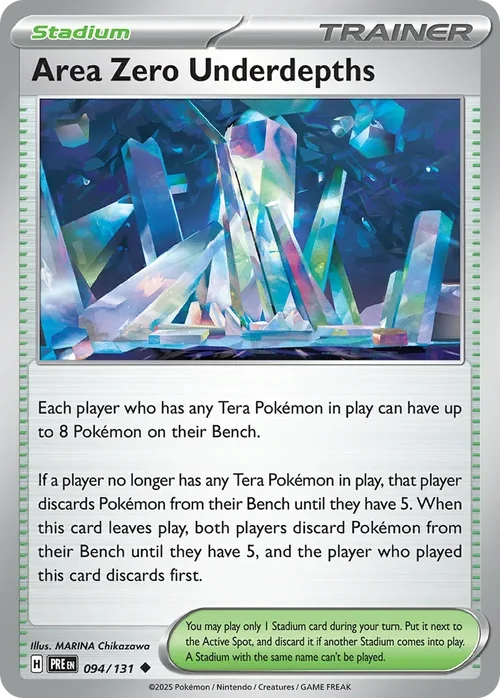 Area Zero Underdepths 94 Pokemon card from Prismatic Evolutions set