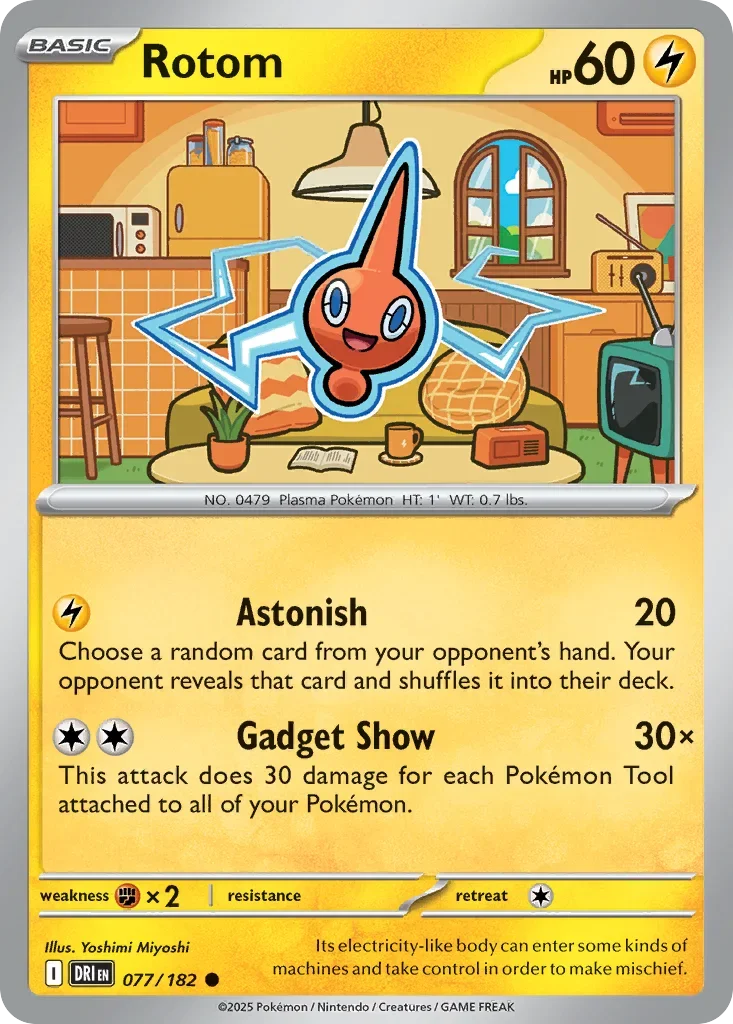 Rotom 77 Pokemon card from Destined Rivals set