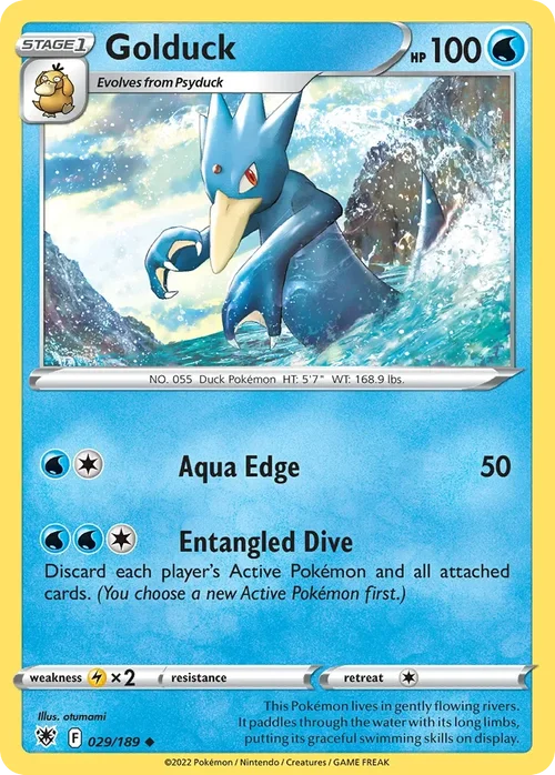 Golduck 029 Pokémon card from Astral Radiance set