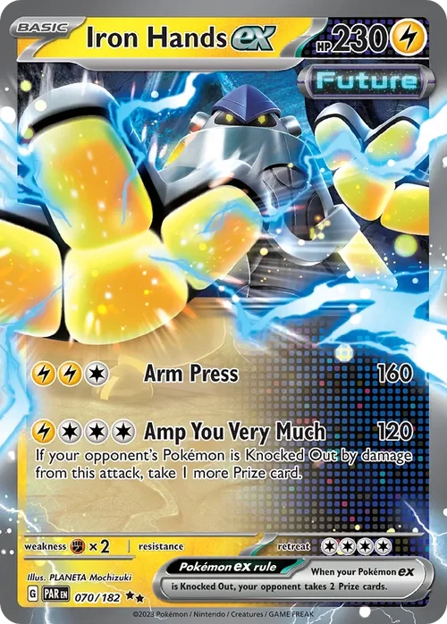 Iron Hands ex 70 Pokemon card from Paradox Rift set