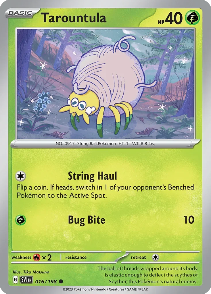 Tarountula 16 Pokemon card from Scarlet & Violet set