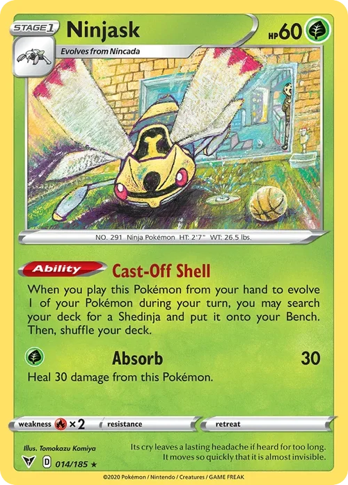 Ninjask 14 Pokemon card from Vivid Voltage set