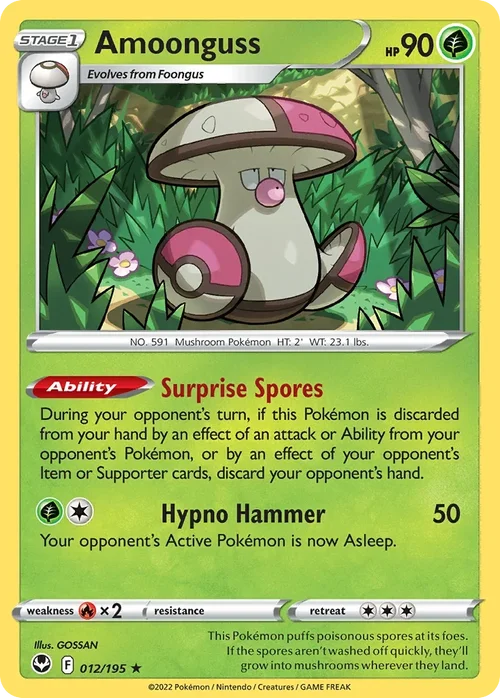 Amoonguss 12 Pokemon card from Silver Tempest set