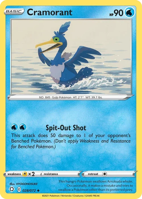 Cramorant 28 Pokemon card from Shining Fates set
