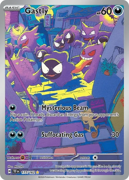 Gastly 177 Pokemon card from Temporal Forces set