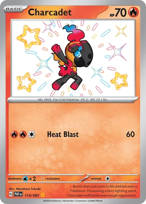 Charcadet 114 Pokemon card from Paldean Fates set
