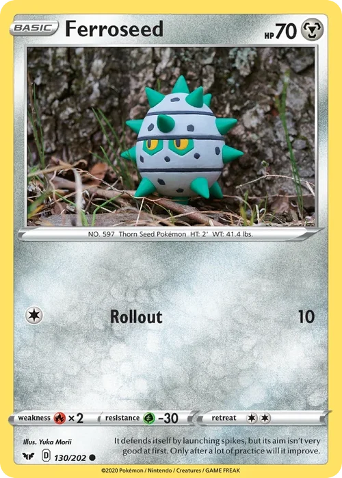 Ferroseed 130 Pokemon card from Sword & Shield set