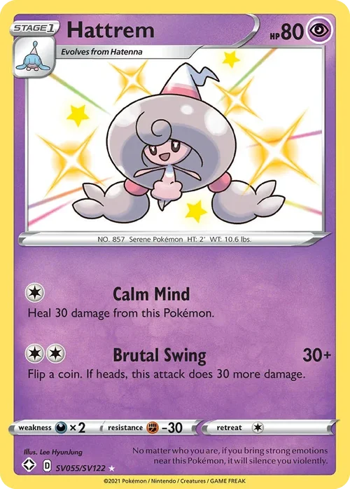 Hattrem SV055 Pokemon card from Shining Fates set