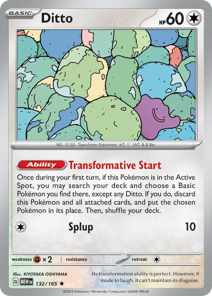 Ditto 132 Pokémon card