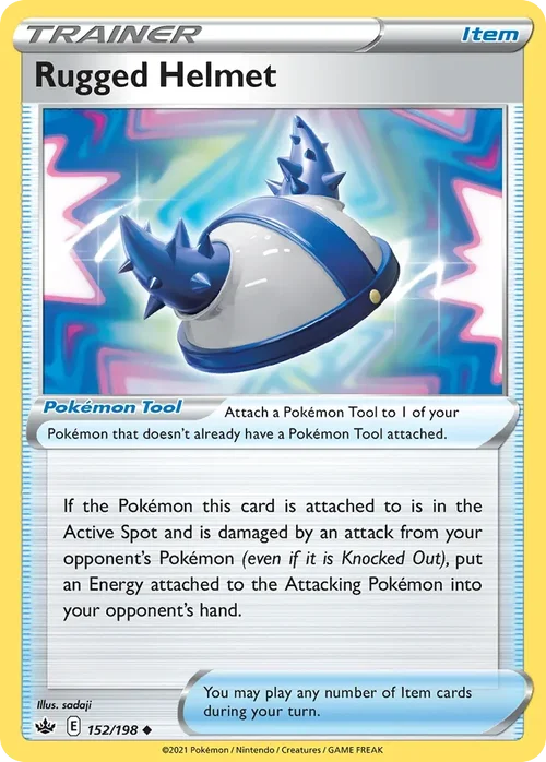 Rugged Helmet 152 Pokemon card from Chilling Reign set