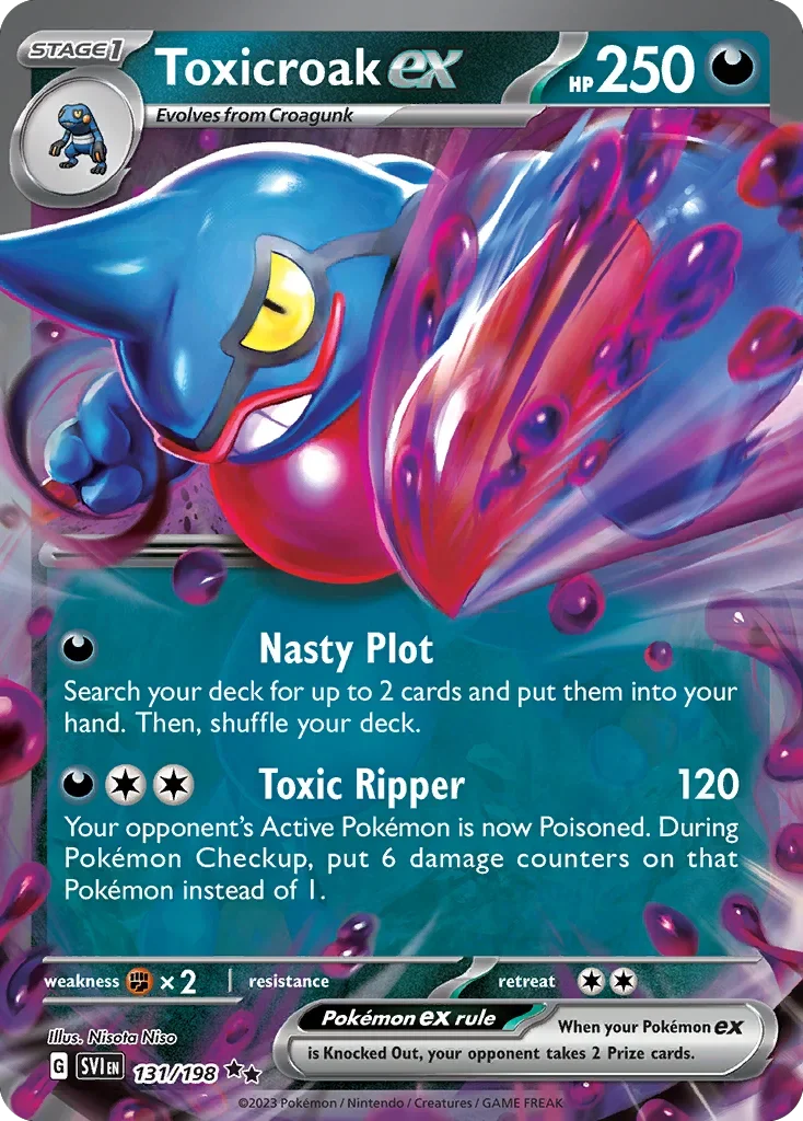 Toxicroak ex 131 Pokemon card from Scarlet & Violet set