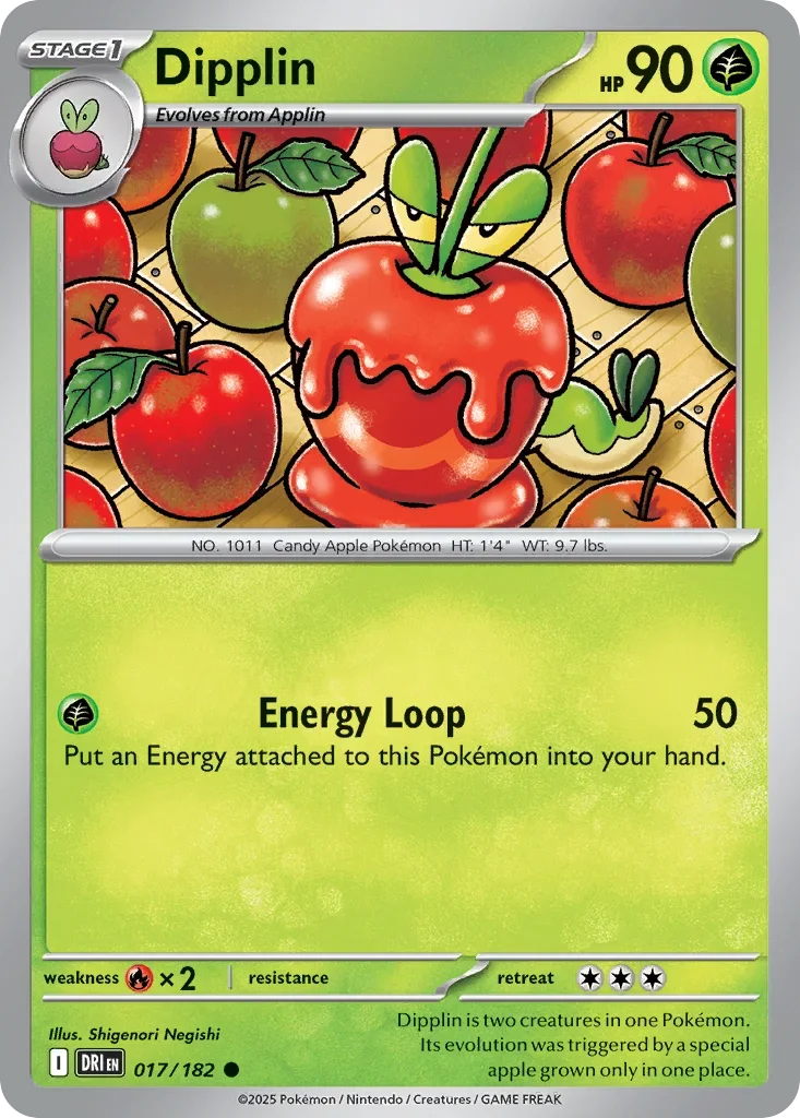 Dipplin 17 Pokemon card from Destined Rivals set