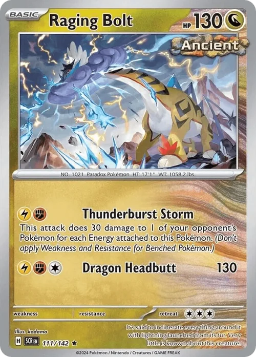 Raging Bolt 111 Pokemon card from Stellar Crown set