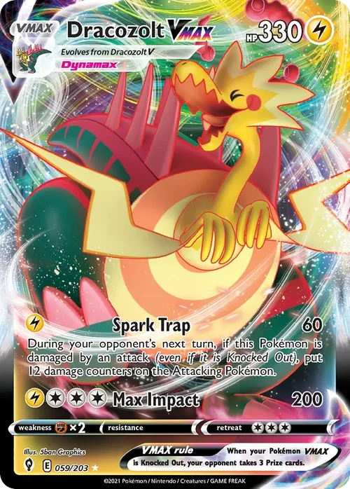 Dracozolt VMAX 59 Pokemon card from Evolving Skies set