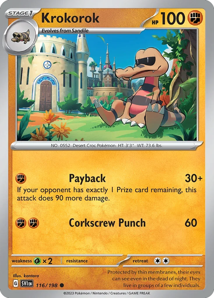 Krokorok 116 Pokemon card from Scarlet & Violet set