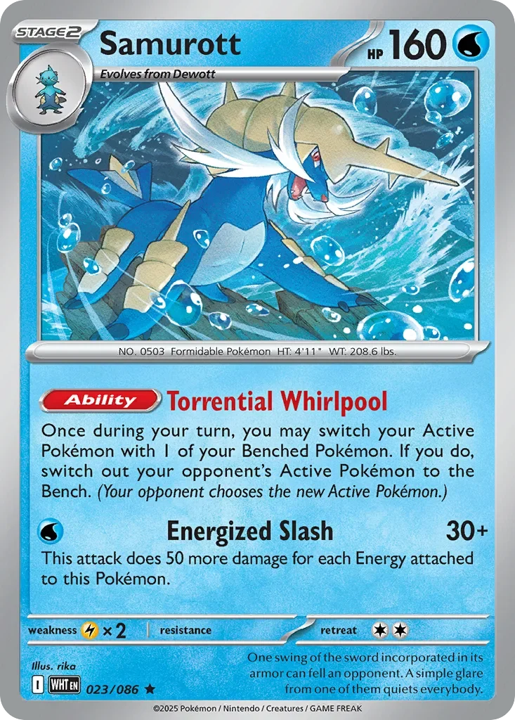 Samurott 23 Pokemon card from White Flare set