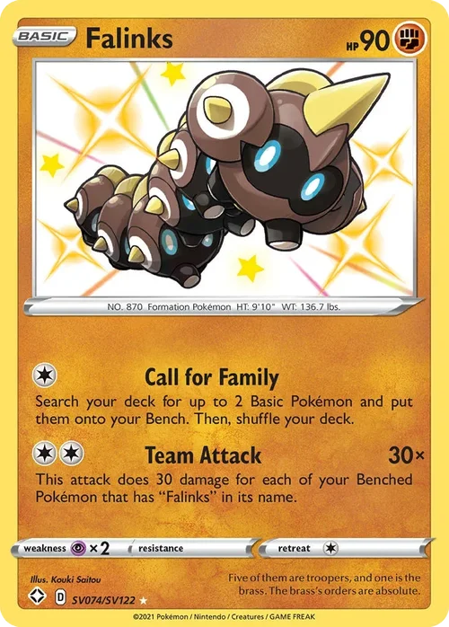Falinks SV074 Pokemon card from Shining Fates set