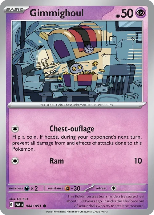 Gimmighoul 44 Pokemon card from Paldean Fates set