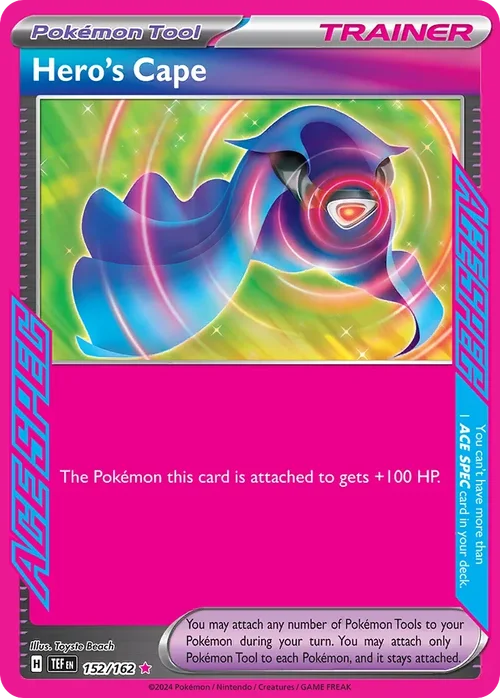 Hero's Cape 152 Pokemon card from Temporal Forces set