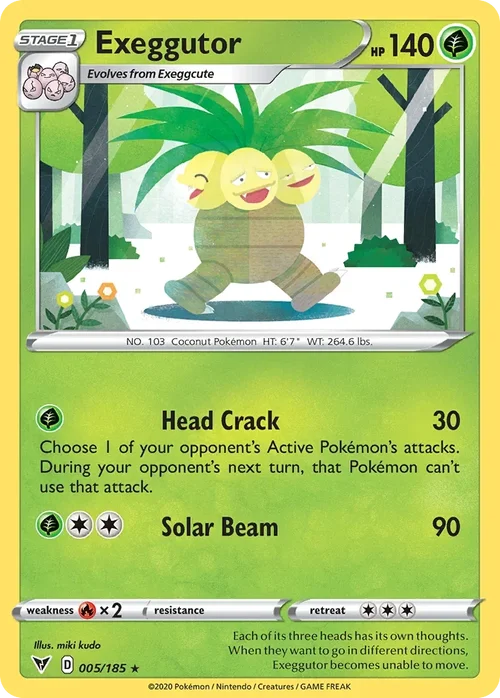 Exeggutor 5 Pokemon card from Vivid Voltage set