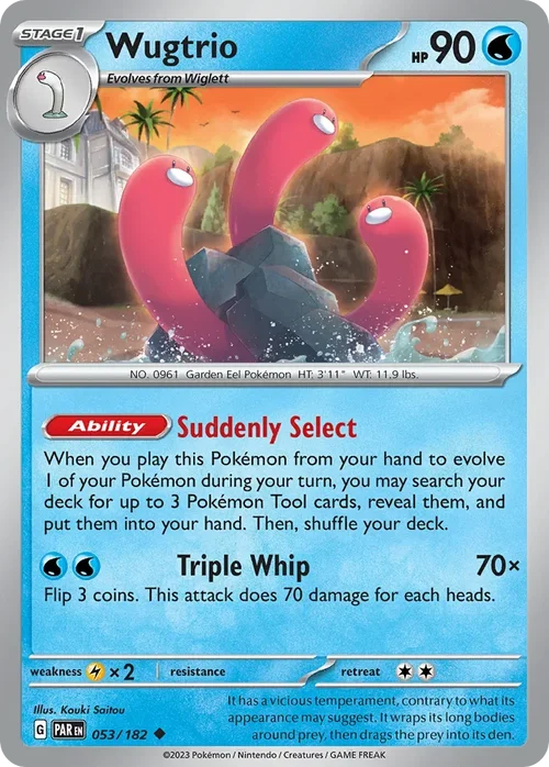 Wugtrio 53 Pokemon card from Paradox Rift set