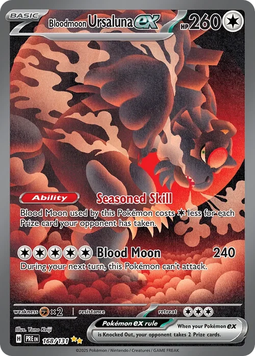 Bloodmoon Ursaluna ex 168 Pokemon card from Prismatic Evolutions set