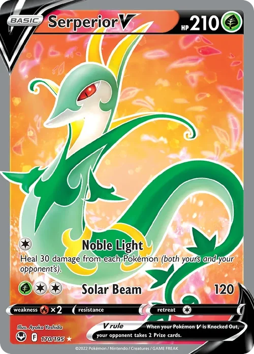 Serperior V 170 Pokemon card from Silver Tempest set