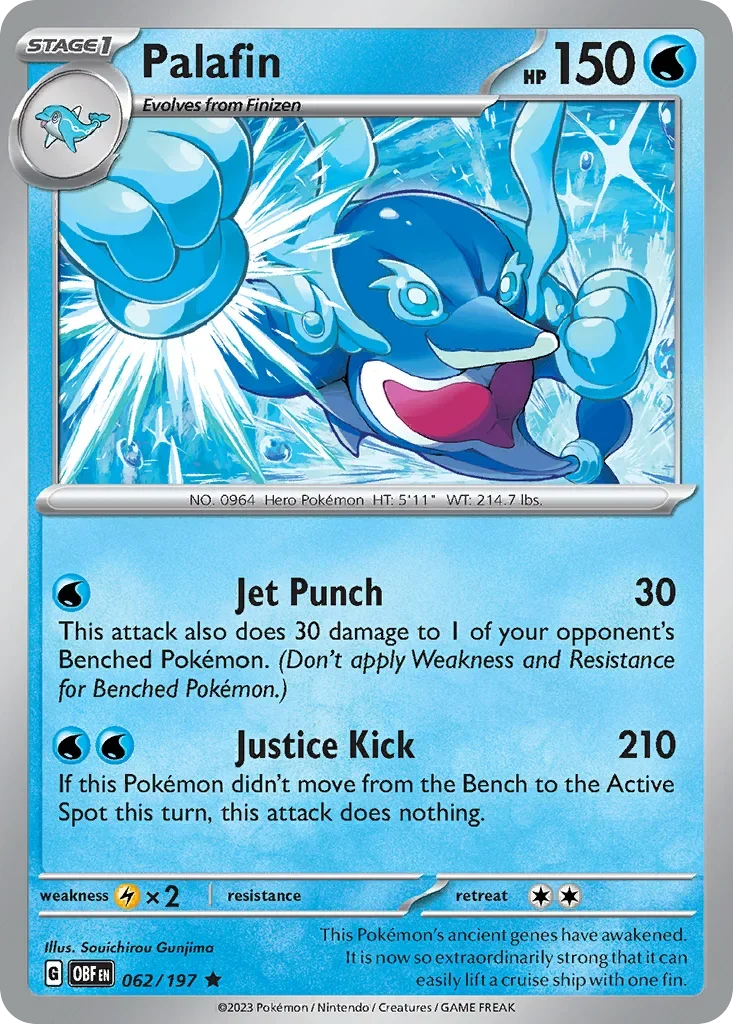 Palafin 62 Pokémon card from Obsidian Flames set